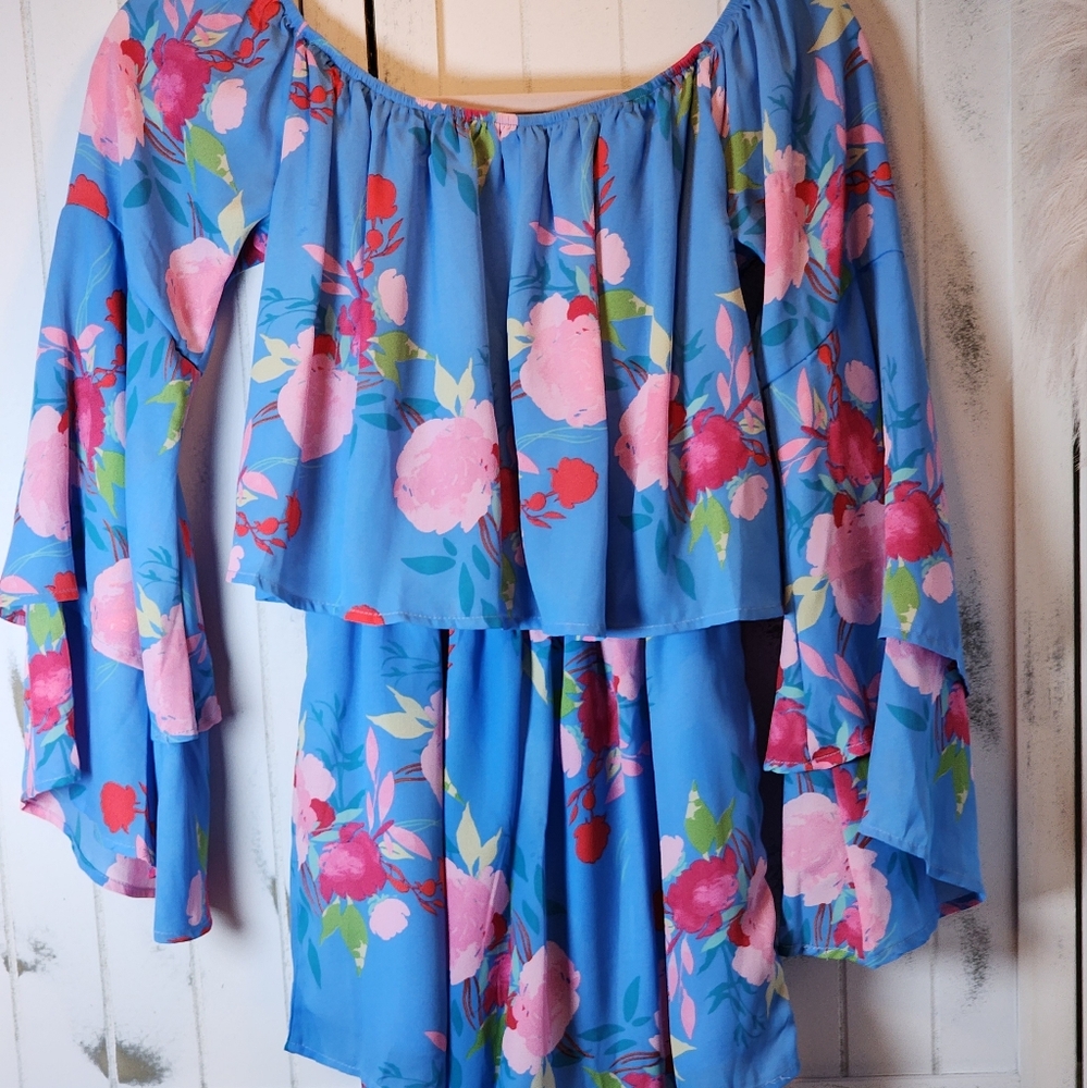 ☀️ Summer Clearance Sale! Pink Lily Floral Romper - Picture 7 of 9